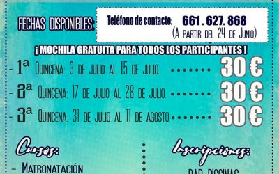 Actividades de Verano – Piscina municipal de Catral 2017