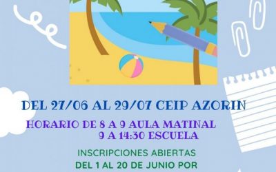 Se abre plazo para inscripcion en la escuela de verano 2022