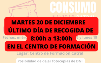 ÚLTIMO DÍA DE RECOGIDA DE BONOS CONSUMO