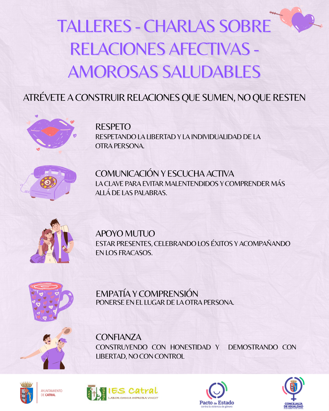 TALLERES - CHARLAS SOBRE RELACIONES AFECTIVAS - AMOROSAS SALUDABLES