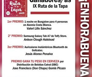 Tapa Ganadora Y ganadores Sorteos IX Ruta de la tapa